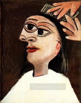 1938 Lienzo - La coiffure 1938 Cubismo